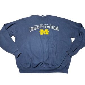 University of Michigan Navy Blue Crewneck Sweatshirt Wolverines Mens 3XL